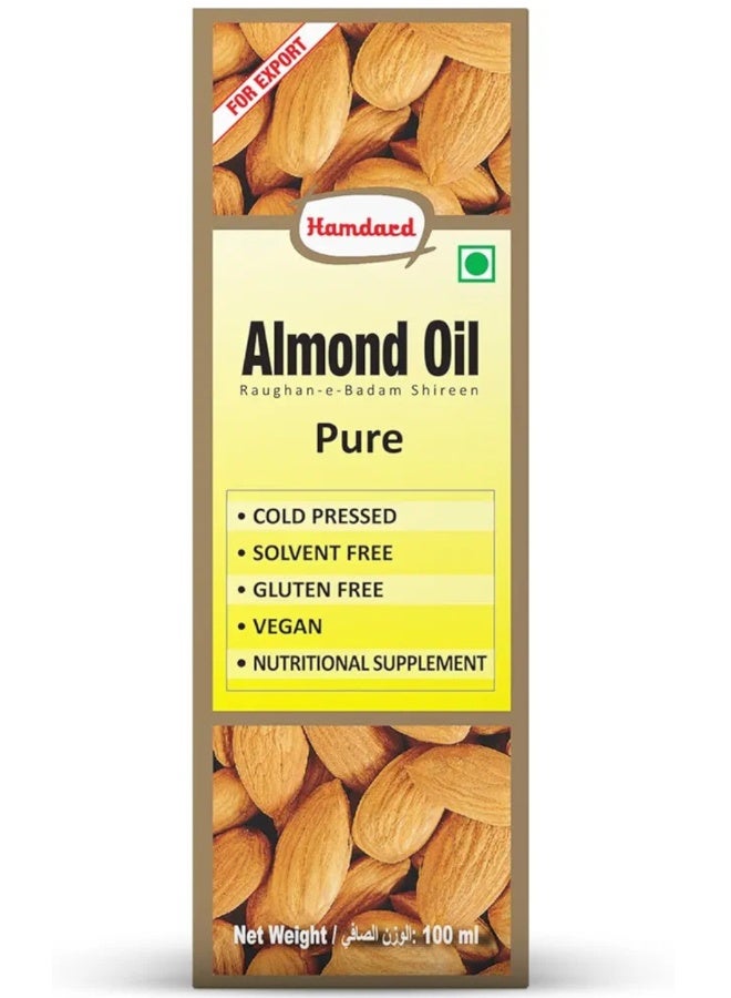 Hamdard 100% Pure Almond Oil (Roghan-e-Badam Shireen) – Natural Cold-Pressed Oil for Brain Health, Strength & Nourishment – 100 ml - Image 3